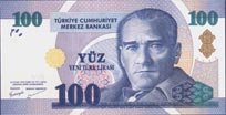 100 New Turkish Lira