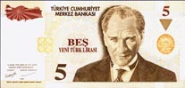5 New Turkish Lira